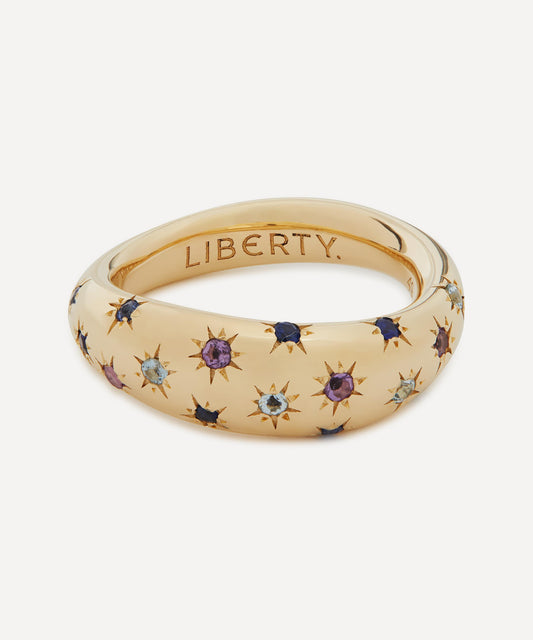 Liberty 9ct Gold Handmade Ianthe Star Rainbow Ring