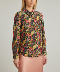 Liberty Leopard Silk Crepe de Chine Relaxed Shirt