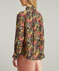 Liberty Leopard Silk Crepe de Chine Relaxed Shirt