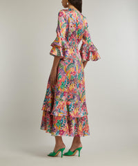 Jungle Trip Silk-Satin Gala Dress