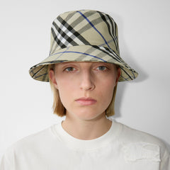 Check Cotton Blend Bucket Hat