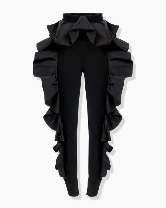 Ruffle-Embellished Skinny Pants