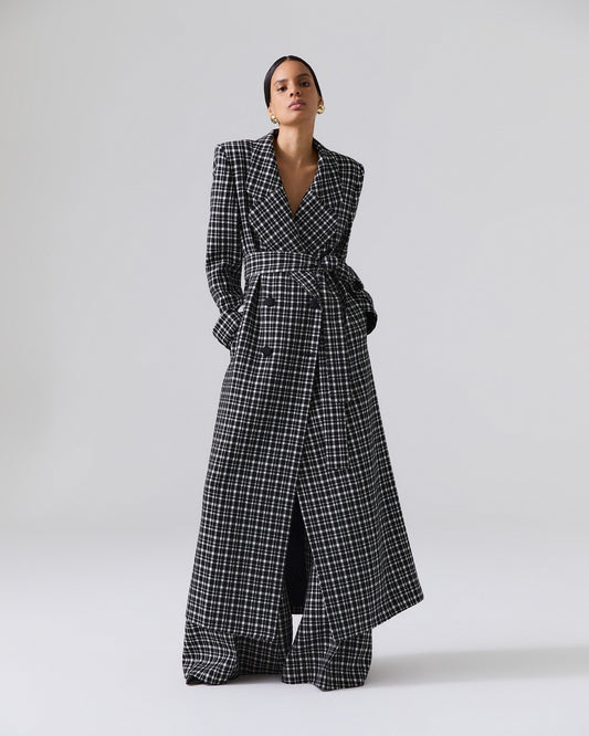 Plaid Trench Coat