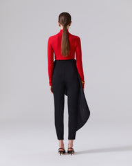 Draped Front Skinny Pants