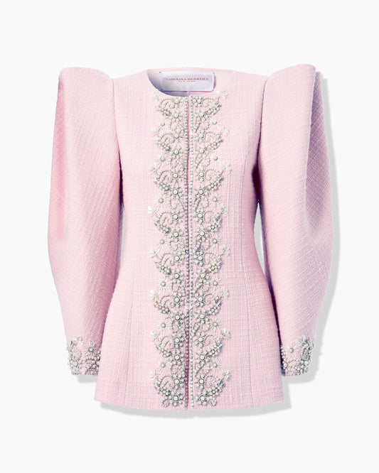 Embroidered Puff-Sleeve Jacket