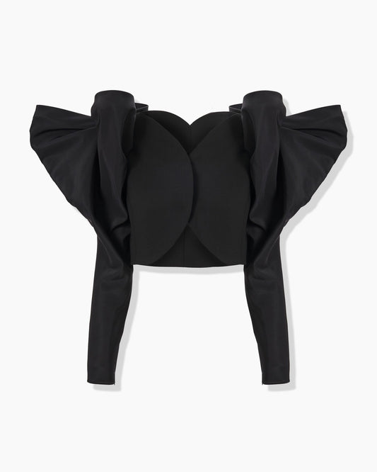 Bow Sleeve Cropped Jacket