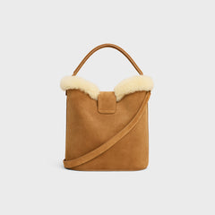 Medium Louise Bag In Suede Calfskin And Shearling