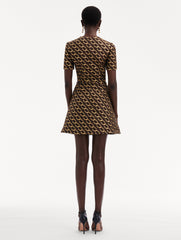 Oscar Chain-Link Jacquard Dress