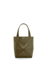 Mini Puzzle Fold Tote In Shiny Calfskin