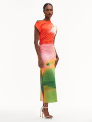 Abstract Watercolor Jersey Dress