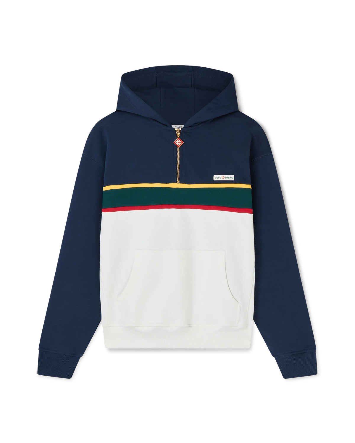 Colourblock Quarter Zip Hooded Sweatshirt