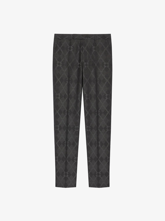 Slim Fit Tailored Pants In Monogram 72 Jacquard