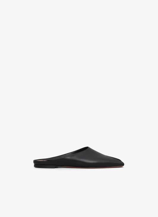 Spike Flat Mules In Calfskin