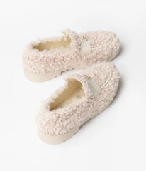 Moccasins   Mixed Fibers & Lambskin  Ivory