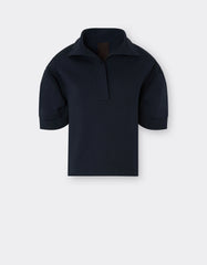 High-Neck Polo Shirt In Technical Fabric