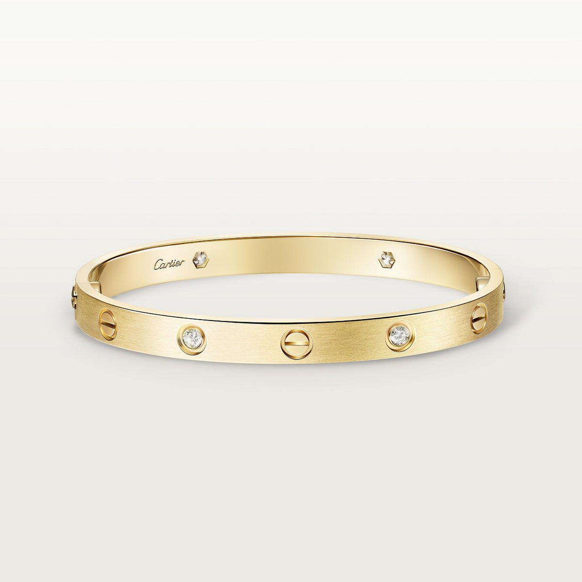 Love Bracelet, Classic Model, Brushed, 4 Diamonds