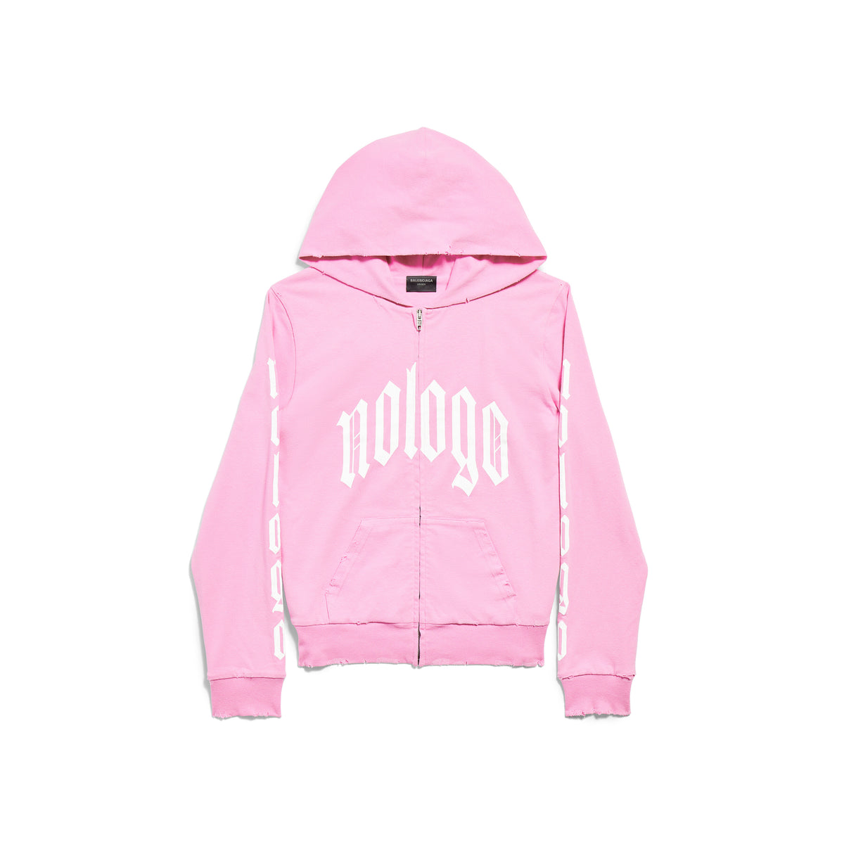 Women's Nologo Zip-up Hoodie Small Fit In Light Pink/White