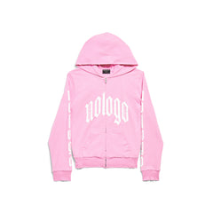 Women's Nologo Zip-up Hoodie Small Fit In Light Pink/White