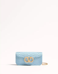 Valentino Garavani Locò Moiré Fabric Clutch With Jewel Logo