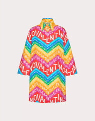 Valentino Chevron 24 Popeline Short Dress