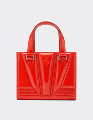 Ferrari Mini Tote Gt Bag In Glossy Patent Leather With Prancing Horse Detail