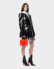 Ferrari Mini Tote Gt Bag In Glossy Patent Leather With Prancing Horse Detail