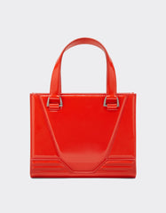 Ferrari Mini Tote Gt Bag In Glossy Patent Leather With Prancing Horse Detail