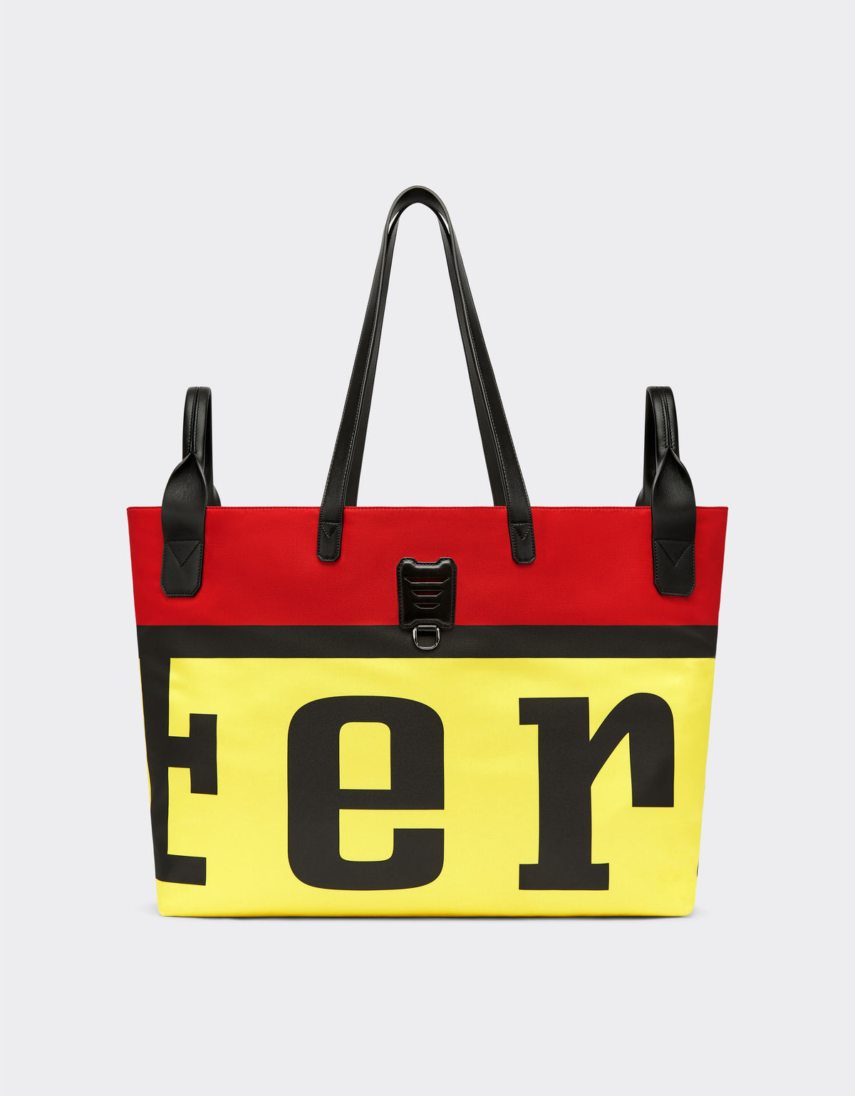 Medium-sized Ferrari Shopper Gt Bag In Technical Fabric With Maxi Logo