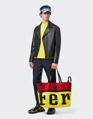 Medium-sized Ferrari Shopper Gt Bag In Technical Fabric With Maxi Logo