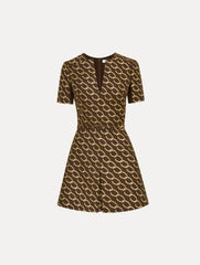 Oscar Chain-Link Jacquard Dress