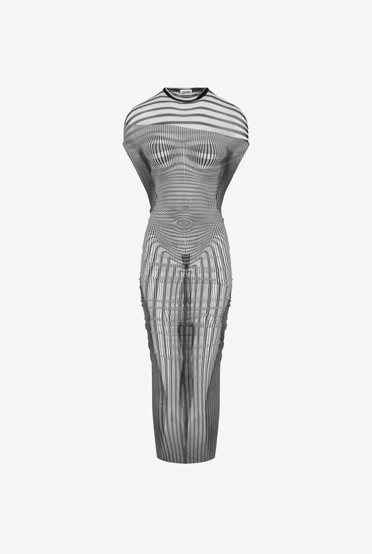 The Long Draped Body Morphing Dress