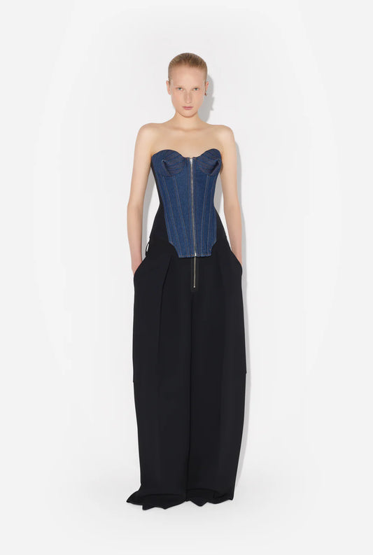 The Bi-Material Denim Corset