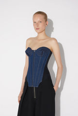 The Bi-Material Denim Corset