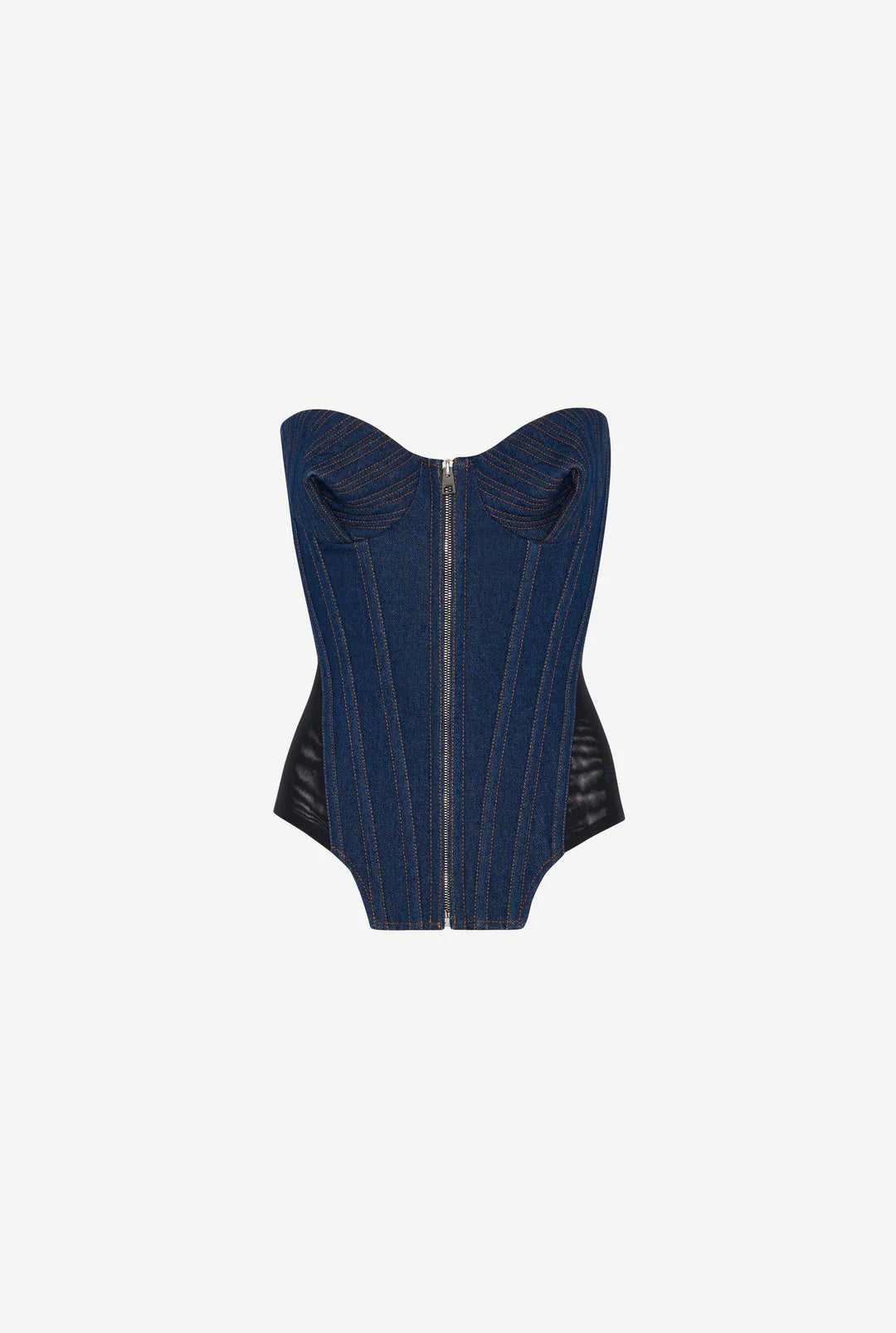 The Bi-Material Denim Corset