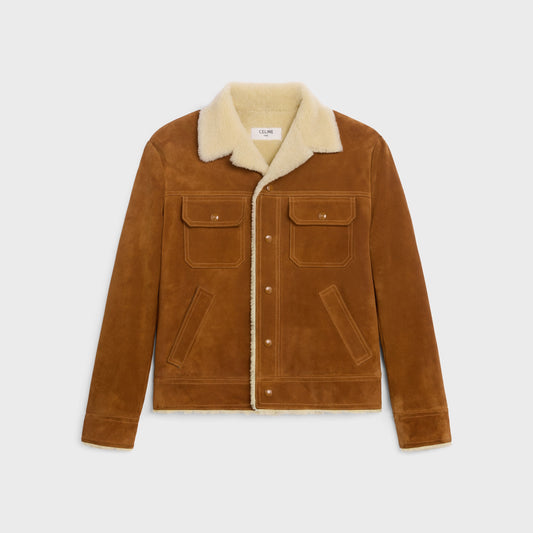 Trucker Jacket In Split Calfskin