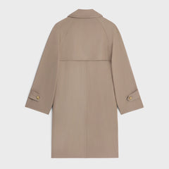 Trench Coat In Wool Gabardine And Cotton