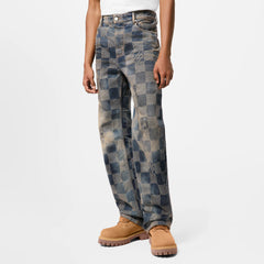 Damier Washed Denim Skate Trousers