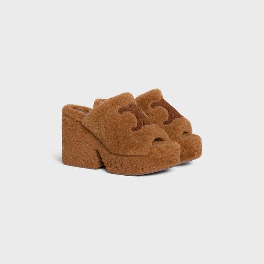 Celine Elena Mule In Shearling