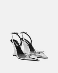 Gianni Ribbon Metallic Wedge Pumps 95 MM