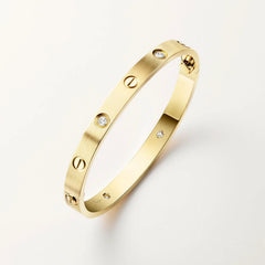 Love Bracelet, Classic Model, Brushed, 4 Diamonds