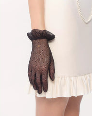 Vlogo Signature Gloves In Cotton And Tulle