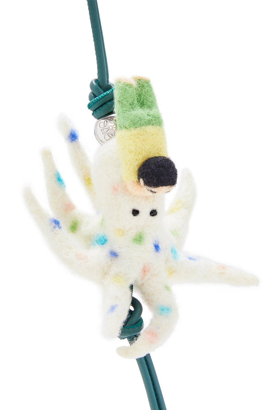 Kid With Octopus Charm In Felt And Calfskin