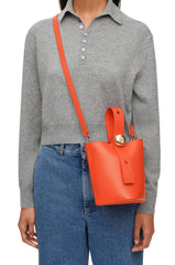 Mini Pebble Bucket Bag In Mellow Calfskin