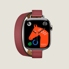 Series 10 Case & Band Apple Watch Hermès Double Tour 42 mm Attelage