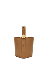 Mini Pebble Bucket Bag In Mellow Calfskin