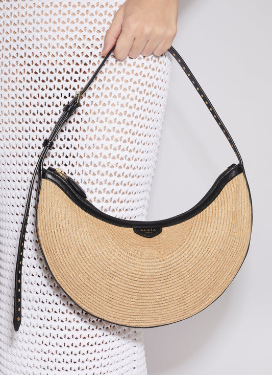 One Piece Demi Lune Bag In Paper Straw