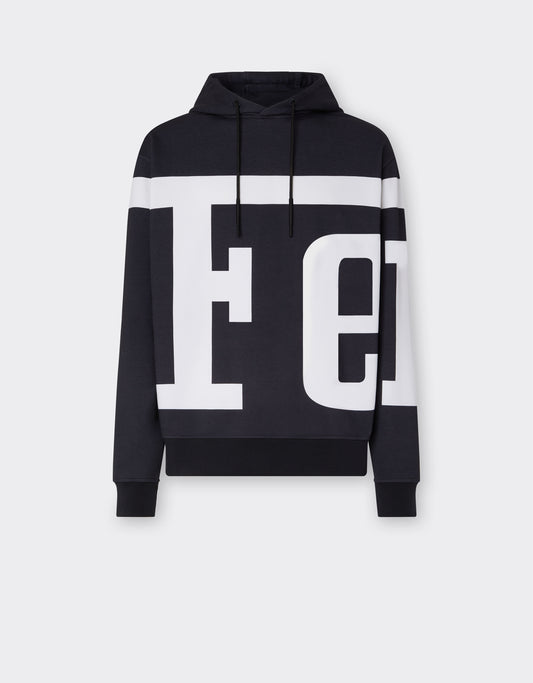 Sweatshirt With Hood And Ferrari Logo Print