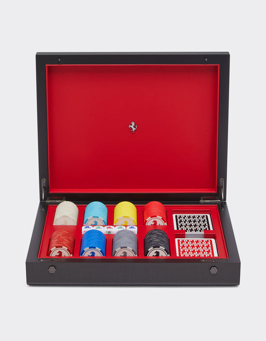 Poker Kit With Case In Wood And Carbon Fibre