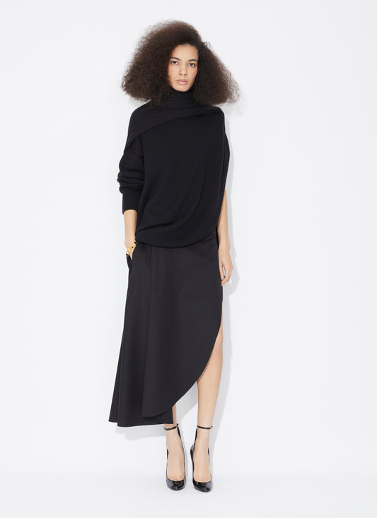 Knitted Asymmetrical Cape Jumper