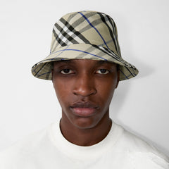 Check Cotton Blend Bucket Hat